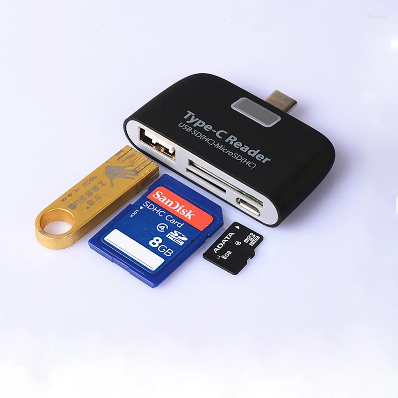 C 3.1 tot USB 2.0 OTG Micro SD TF -geheugenkaartlezer Writer Breidt de kabelsplitter uit