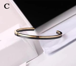 C Bangle Opening armbanden Dames Roestvrij staal Fashion Link Paar sieraden Gift voor vriendin Kerstmis Valentijnsdag Accessori8089348