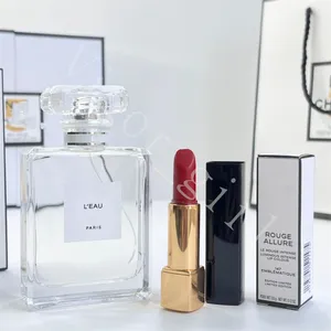 C Brand Juegos de maquillaje Juego de perfume de lápiz labial 100 ml Perfume Paris N 5 Rouge Allure Tube Lápiz labial Maquillaje para dama Juego de belleza Perfumes de calidad original con olor de larga duración