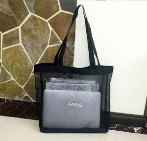 C Classic White Logo Mesh Shopping Bag Luxury Patroon Travel Wash Bag Women Storage Mesh Case239c