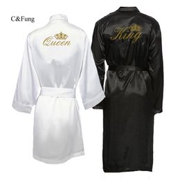 CFUNG Aankomst King en Queen Bath Rooken Paar Kimono Pyjama Mr. Mevr. Roaden Huwelijksreis Huwelijksgeschenk voor Bruid Bruidegom 210901