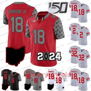 C.J. Stroud Ohio State Buckeyes Camiseta de fútbol gris 18 Marvin Harrison Jr.97 Nick Bosa J.T. Tuimoloau Smith-Njicba Henderson Justin Fields Martell Wilson 2024 Nueva temporada