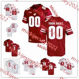C.J. William Nick Evers Wisconsin Badgers Football Jersey Custom Cousted Mens Youth 20 Braedyn Moore 18 Braedyn Locke 16 Amare Snowden Wisconsin Jerseys