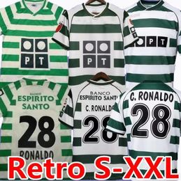 C.RONALDO 01 02 03 04 Lisboa retro voetbalshirts ronaldo Marius Niculae Joao Pinto 2001 2002 2003 2004 Lissabon RONALDO Classic Vintage voetbalshirts tops Sportief