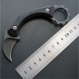 C1105 cuchillo de garra de karambit D2 mango de acero de lavado de piedra recto Herramientas de supervivencia para acampar al aire libre cuchillos de regalo de navidad