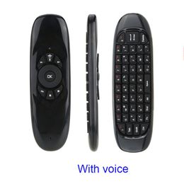 C120 Flying Air Mouse avec micro, Mini clavier QWERTY sans fil, télécommande, contrôleur de jeu pour Android TV Box, projecteur