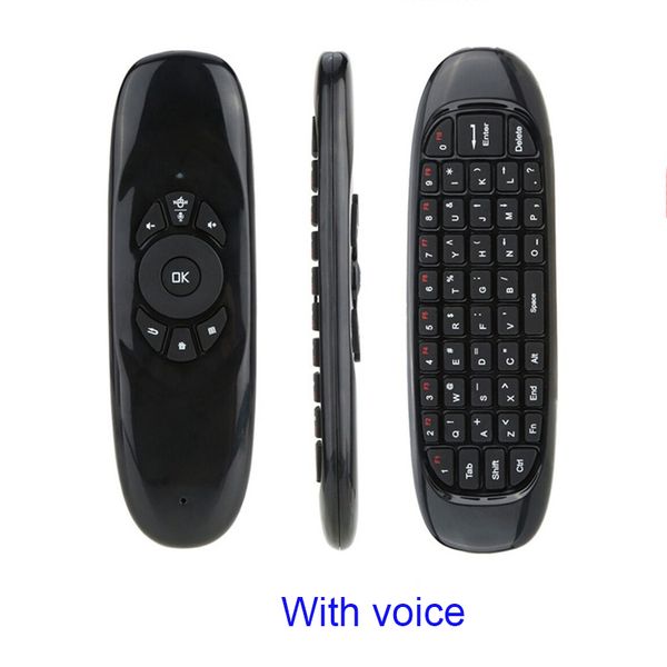 C120 Flying Air Mouse avec micro, Mini clavier QWERTY sans fil, télécommande, contrôleur de jeu pour Android TV Box, projecteur