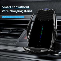 C2 15W Automatische Wireless Car Charger Snelle handgreep opladen Telefoonhouder Auto Mount voor smartphones