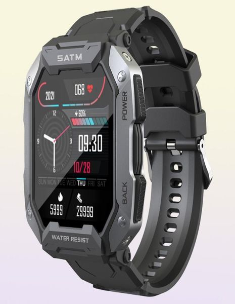 C20 montre intelligente militaire hommes carbone noir Ultra armée extérieure IP68 5ATM étanche fréquence cardiaque sang oxygène Smartwatch 20223552434