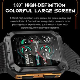 C20 Pro Outfoor Rugged Smart Watch Men Bluetooth llamado IP68 impermeable 123 modos deportivos Monitor de salud Asistente de voz PK Tank M2