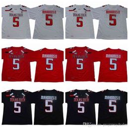 C202 5 Patrick Mahomes II Texas Tech Red NCAA College Football Jersey Dubbele gestikte naam en nummer High Quailty Fast Shipping