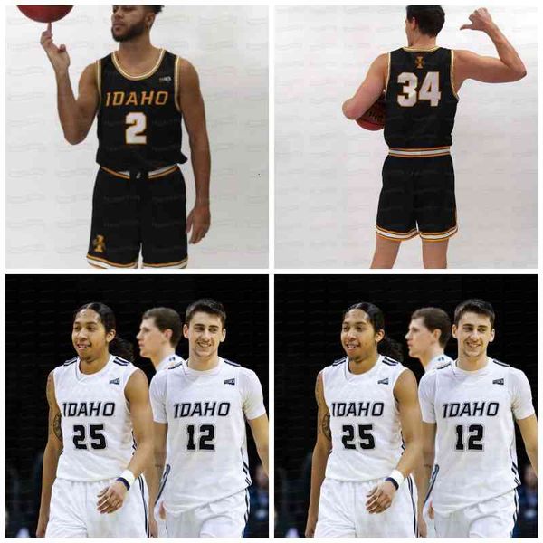 C202 Idaho Vandals NCAA Camiseta de baloncesto universitario Damen Thacker Tanner Christensen Ja'Vary Christmas Babacar Thiombane Scott Blakney Gabe