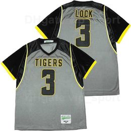 C202 Hommes Lycée Football 3 Drew Lock Missouri Tigers Jersey Respirant Rouge Couleur De L'équipe Pur Coton Cousu Et Cousu Sur Le Sport Excellent