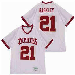 C202 Men High School Whitehall Saquon Barkley Football Jersey 21 All Stitching Team Away White Breathable Pure Cotton Top Kwaliteit Groothandel