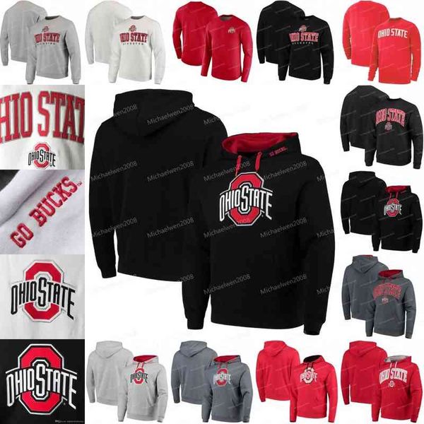 C202 Ohio State Buckeyes Maillots NCAA Colosseum Big Arch Pullover Hoodies Maillots Sweats Noir Blanc Rouge Gris