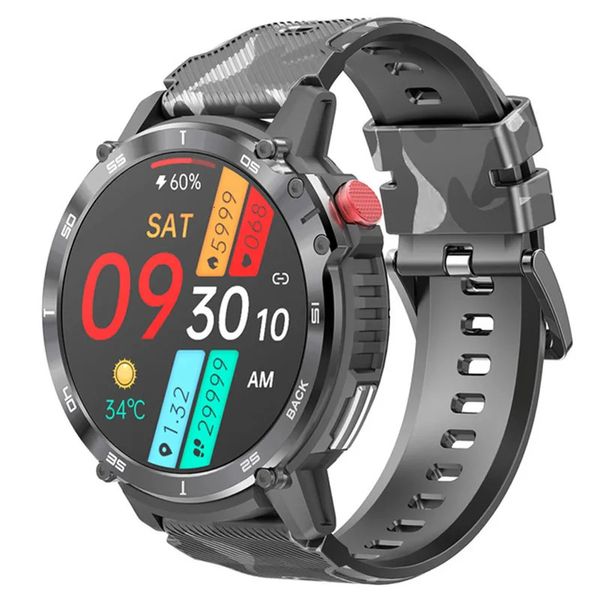 C22 montre intelligente hommes Bluetooth appel 16 pouces écran HD 4G mémoire 400mAh fréquence cardiaque Sport sain Fitness Bracelet Smartwatch 240104