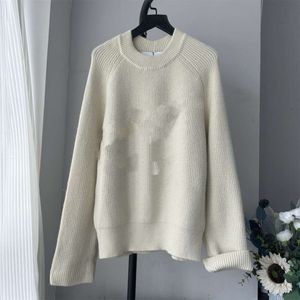 C24 Autumn Winter Winter Women's Sweater Leisure en Comfortabele Big Jacquard Round Neck Pullover gebreide trui 87665