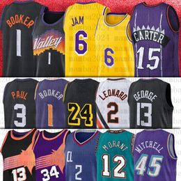 1 Devin 3 Chris Booker Paul Camisetas de baloncesto 34 Charles 13 Steve Barkley Nash Kawhi George Leonard Camisetas cosidas