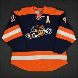 C26 NIK1 24 Justin Dasilva Greenville Swamp Rabbits Fantasy Team Ice Hockey Jersey Mens genaaid op maat elk nummer en naam Jerseys