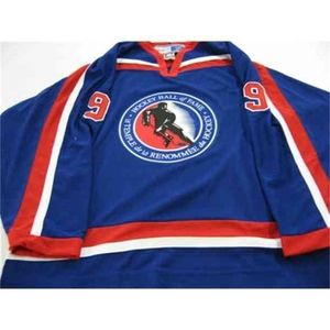 C26 Nik1 # 9 Gordie Howe Salón de la fama RETRO HOCKEY JERSEY Bordado para hombre Cosido Personaliza cualquier número y nombre Jerseys