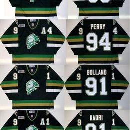 C26 Nik1 Personnaliser OHL Hommes Femmes Enfants London Knights Jersey 91 Dave Bolland 91 Nazem Kadri 94 Corey Perry Hockey Maillots Pas Cher Goalit Cut Maillots