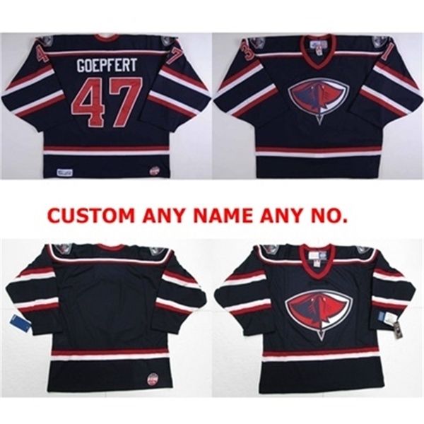 C26 Nik1 Venta al por mayor 2016 Personalizar ECHL South Carolina Sting Rays Hombres Mujeres Niños 47 Bobby Goepfert Hockey Jerseys Goalit Cut Custom Cualquier nombre Cualquier NO.