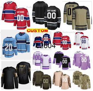 c2604 2022 Maillots de hockey rétro personnalisés inversés Slafkovsky Caufield Price Gallagher Suzuki Anderson Camo Fights Cancer Dach HarveyPinard Dvorak Hoffman Drouin Mon