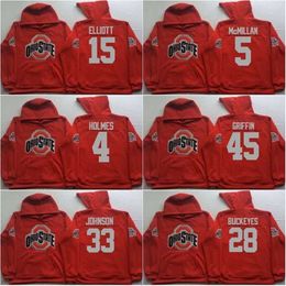 C2604 A3740 Hommes Ohio State Buckeyes coollege Jersey 97 Joey Bosa 12 C.JONES 16 BARRETT 1 B.Miller 15 Elliott Red Jerseys Sweats à capuche