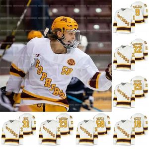 C2604 A3740 Maillot des Golden Gophers du Minnesota 2020 100e saison Ammy Walker Sampo Ranta Jack Perbix Ryan Johnson Bryce Brodzinski College Hockey NCAA