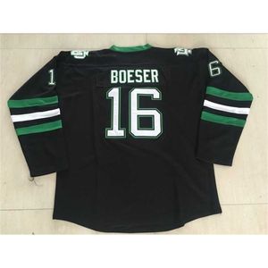 C2604 Mit Youth Kids North Dakota Hockey Jersey 2 STECHER 9 CAGGIULA 16 Brock Boeser 33 Cam Johnson 100% Stitched Fighting Sioux DAKOTA Hockey Jerseys