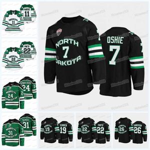 C2604 MitNess NCAA North Dakota College hockeyshirt Gavin Hain Ethan Frisch Ashton Calder Riese Gaber Mark Senden Shane Pinto Jake Sanderson Adam Scheel