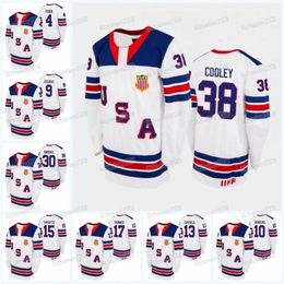 C2604 MitNess EE. UU. 2022 Draft IIHF WJC Ganador de oro Jersey de hockey blanco Logan Cooley Trevor Zegras Spencer Knight Alex Turcotte Matthew Beniers Matthew