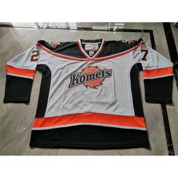 C2604 UF Custom Hockey Jersey Men Jeugd Vrouwen Vintage ECHL Fort Wayne Komets 27 Shawn Szydlowski High School Grootte S-6XL of enige naam en nummertrui