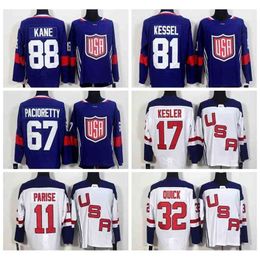 C2604 Wereldbeker 2016 Team USA hockeyshirts US 11 Zach Parise 88 Patrick Kane 81 Phil Kessel 32 Jonathan Quick 67 Max Pacioretty 17 Ryan Kesler