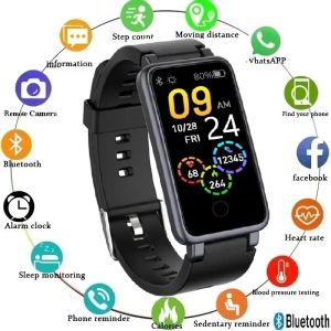 C2Plus smartwatch armband waterdicht met slimme horloge bloeddruk slaapmonitor hartslagmonitor en fitnessfuncties