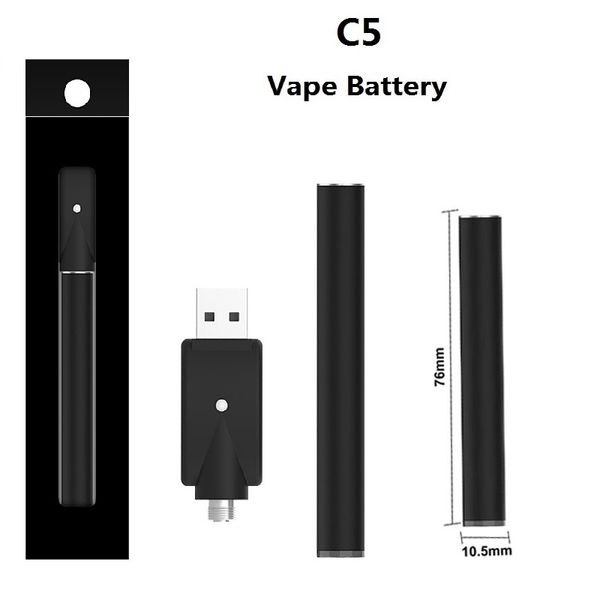 Batería C5 Bud Touch 10,5 mm Vape O Pen activado automáticamente sin botones 345 mAh para batería de cartucho 510 con luz indicadora inferior Suministro directo del fabricante