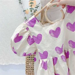 C5C2 Girl's Robes Girls Robe U-cou Love Princess 2020 Été Nouveau bébé vêtements pour enfants D240515
