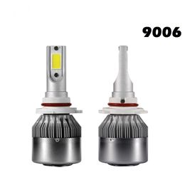 C6 2 STKS Super Bright All In One COB Auto Auto Koplampen 9006 HB4 LED 72W 7600LM 12V 6000K 3000K Front Bulb-koplamp