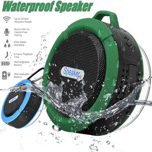 Haut-parleurs Bluetooth C6 haut-parleur de douche étanche haut-parleurs extérieurs avec 5W pilote puissant longue durée de vie de la batterie ventouse amovible avec emballage