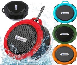 C6 speaker Draagbare Waterdichte Draadloze Bluetooth Speakers Zuignap Handen MIC Voice Box Voor iphone 6 7 8 iPad PC Phone1265406