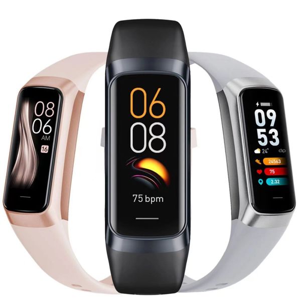 C60 Bracelet intelligent Amoled écran fréquence cardiaque sang Fitness Tracker SmartBand pour femmes hommes mode Sport Smartwatch