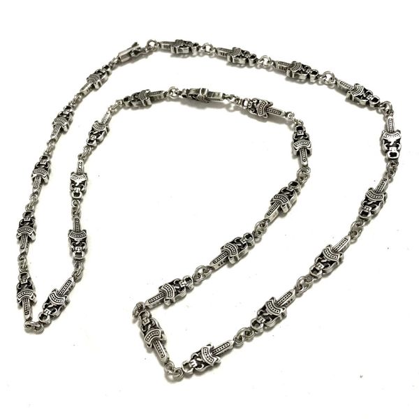 C63 S925 collier en argent Sterling personnalisé épée sacrée lettre Style Punk Hip Hop Vintage chaîne bijoux cadeau pour amoureux