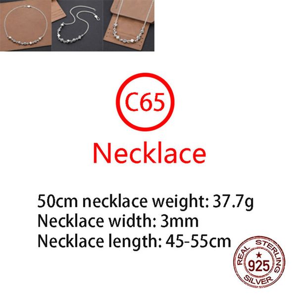 C65 S925 Collier En Argent Sterling Personnalisé Dés Croix Fleur Pendentif Lettre Punk Style Hip Hop Vintage Chaîne Bijoux Cadeau pour Amoureux