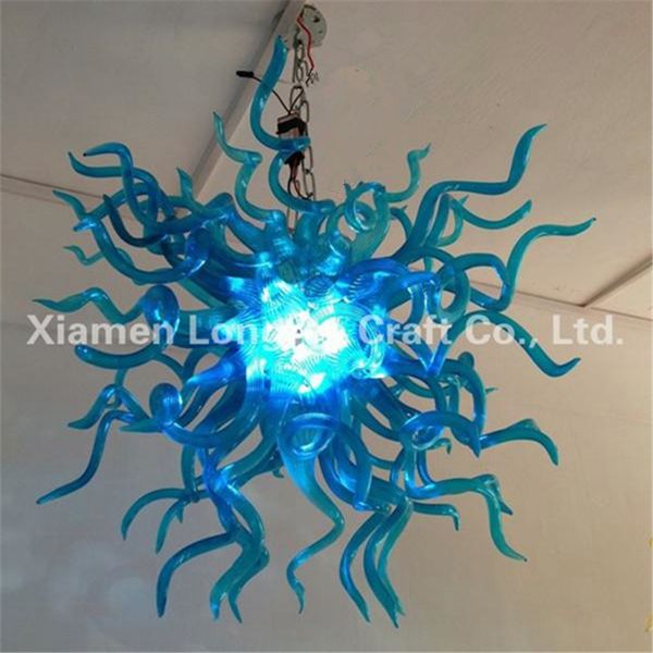 C66-Comedor Decoración Lámpara inteligente soplada a mano Lámpara estilo turco Lámparas colgantes de cristal decorativas de cristal de Murano de color azul