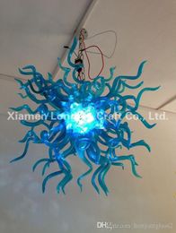 C66-small size handgeblazen glas hanglampen blauw murano glas moderne stijl kristallen kroonluchter licht voor thuis