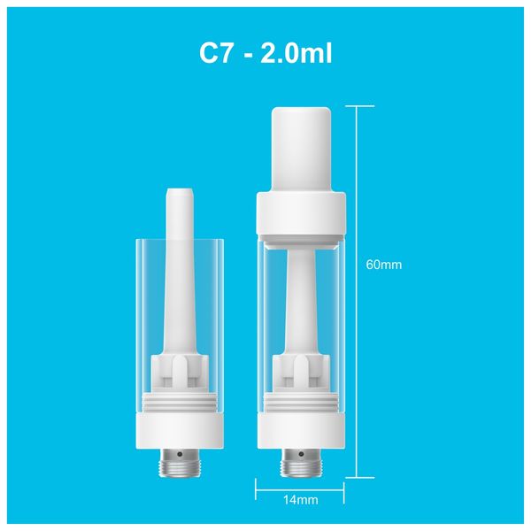 C7 0,5 ml 1,0 ml 2,0 ml Cartouche en céramique 510 Cartouches de vape à bobine de filet