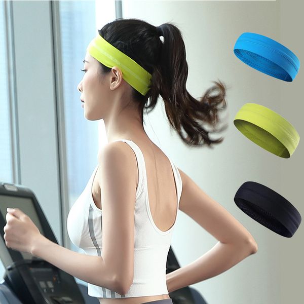 C7908B Deportes al aire libre Yoga Diadema Banda para el cabello para correr Diademas Azul Verde Negro 3 colores Absorbente de sudor y transpirable