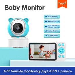 C8 Video Video Baby Monitor 5 "Tuya Smart WiFi Rappel d'alimentation Température Motion Détection du son APP VIEUX CAME DE CONTRÔLE 1080P