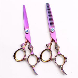 C9004 6 inch 440c Aangepaste Logo Professionele Human Hair Scissors Barbers 'Kappers Schaar Snijden Dunner Shears Salon Style Tools