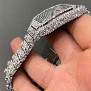 C9HY TTTQ handgemaakte setting Pass Diamond Tter VVS Moissanite Diamond Iced Out luxe mechanisch horloge